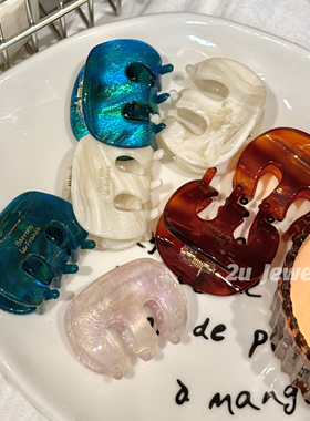 韩国ins新款小号可爱晕染章鱼夹公主头盘发抓夹金标醋酸鲨鱼夹女