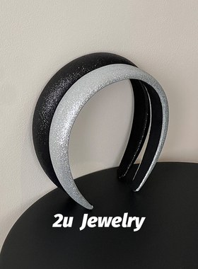 韩国ins新款细闪发箍显脸小高颅顶头箍宽边简约时尚纯色百搭发饰