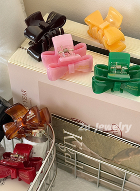 韩国ins新款蝴蝶结小号抓夹France金标边夹鲨鱼夹醋酸公主头发饰