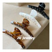 韩国ins新款 大号鲨鱼夹France金标醋酸发饰后脑勺盘发一字长抓夹