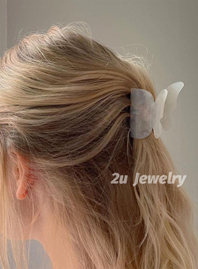 韩国ins新款超仙人鱼姬蝴蝶抓夹少女鲨鱼夹发抓百搭醋酸发饰发夹