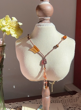 浓情焦糖｜酒馆三零二秒原创项链复古设计感时尚秋冬多巴胺色系