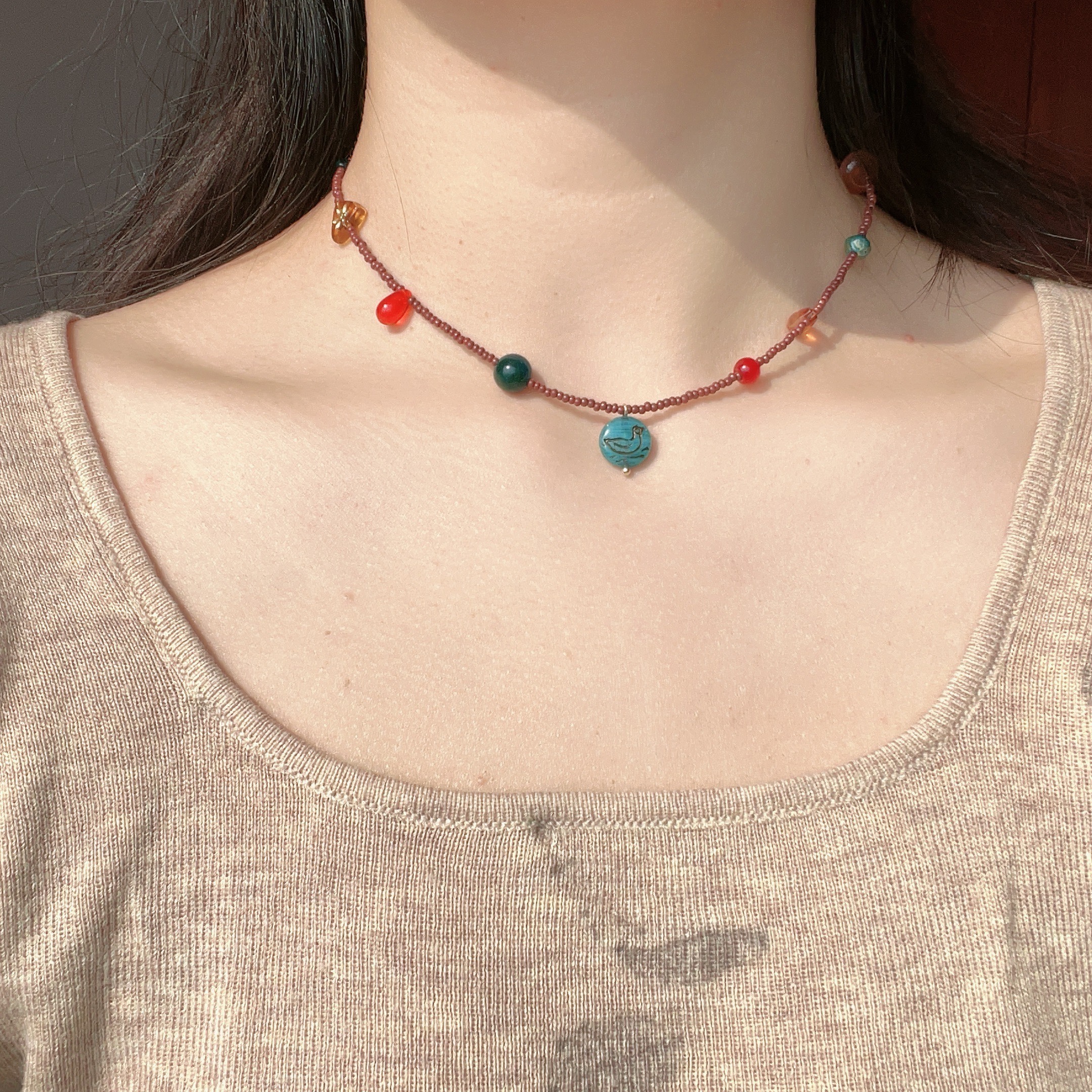 可项链可手链～酒馆原创磁吸扣复古做旧项链设计感串珠饰品小众