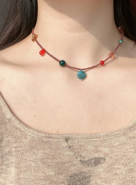 可项链可手链～酒馆原创磁吸扣复古做旧项链设计感串珠饰品小众