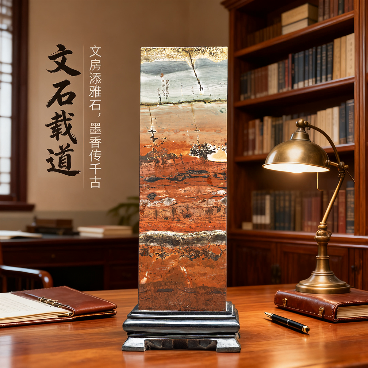 内有多款草花石国画石特大方柱摆件客厅四方来财印章奇石靠山风水