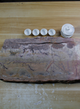 草花石中式客厅茶桌茶盘