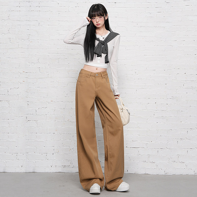 花漾&春季新款2026时尚减龄经典多色加长宽松直筒阔腿牛仔裤子,女装/女士精品,牛仔裤,淘宝优惠券,粉丝福利购,淘宝优惠卷