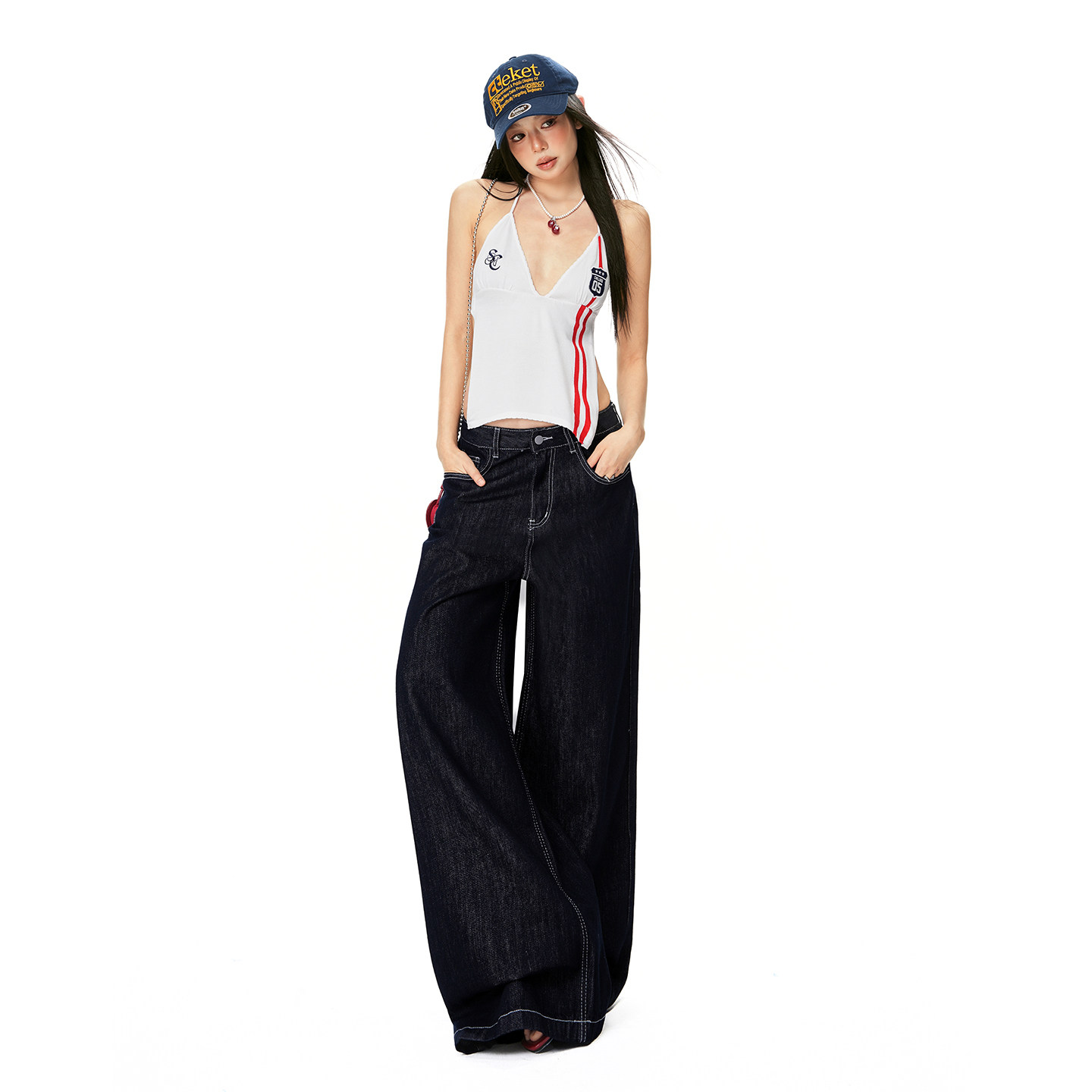 花漾26th ootd!2026春季新款美式复古原牛色宽松直筒垂感拖地裤子,女装/女士精品,牛仔裤,淘宝优惠券,粉丝福利购,淘宝优惠卷