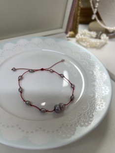 本命年手链极光仙紫红色手链好运连连手链仙紫珍珠手链糖果手链