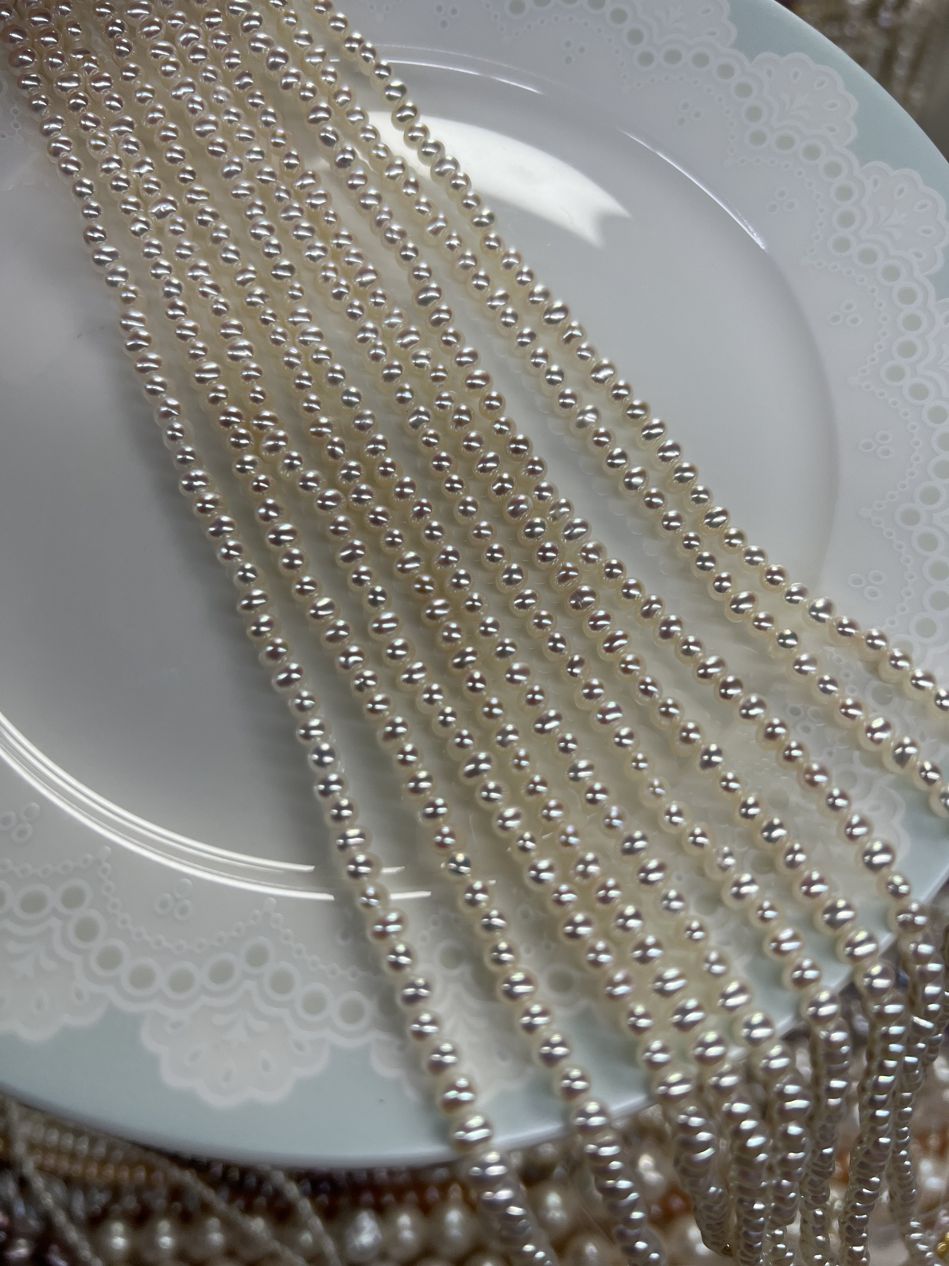 天然珍珠项链钻石光无暇2-3小米珠极光项链锁骨链无核精品稀有品,珠宝/钻石/翡翠,颈饰,淘宝优惠券,粉丝福利购,淘宝优惠卷