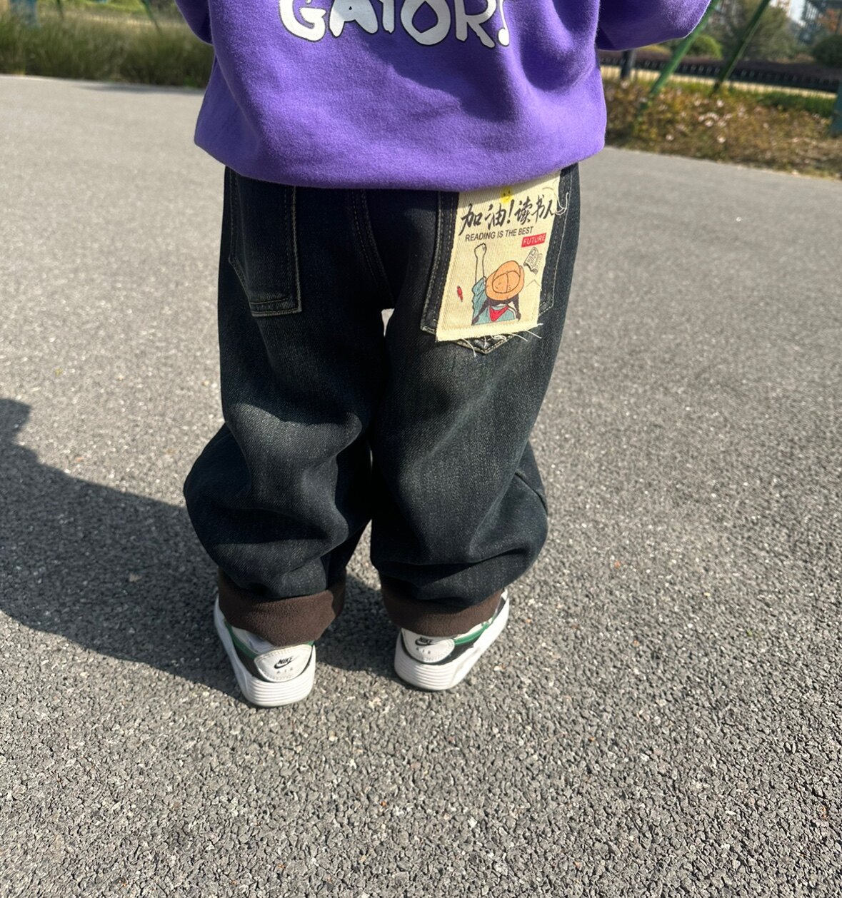 男女童冬季新款一体绒加厚保暖牛裤子