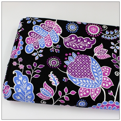 服装惠安女头巾夏裙黑底印花布料