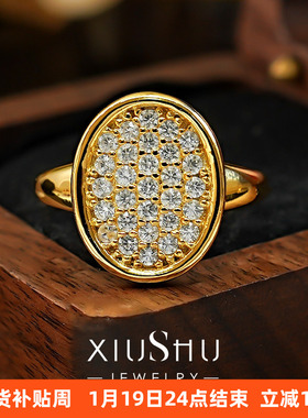 中古风满钻高级感925银戒指