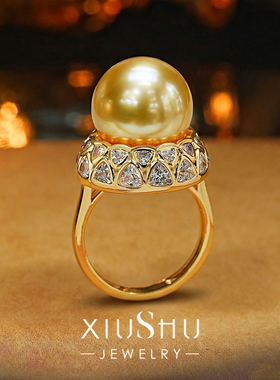 正圆强光南洋贝母珍珠戒指