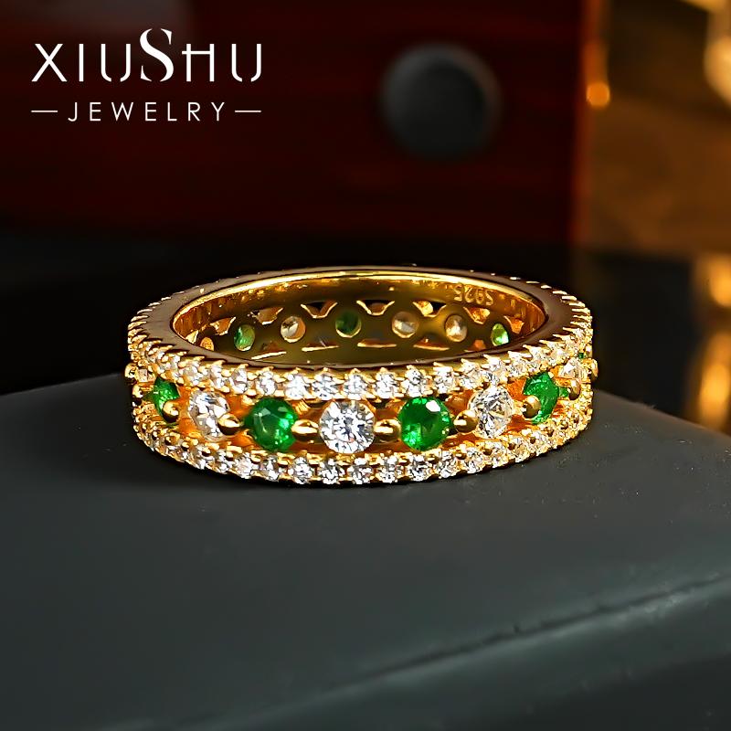 中古风高级感蕾丝排钻戒指