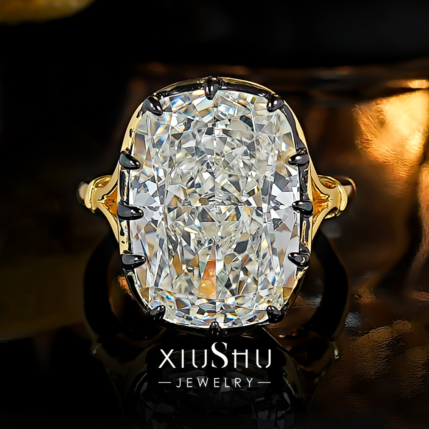 暗黑系15 克拉冰花切大钻黑金爪高碳钻925银戒指雷迪恩碎冰切时髦,饰品/流行首饰/时尚饰品新,戒指/指环,淘宝优惠券,粉丝福利购,淘宝优惠卷