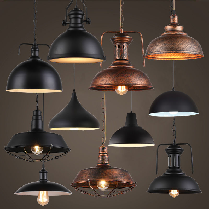 loft复古工业风吊灯创意个性单头咖啡厅酒吧餐厅美式怀旧装饰灯罩