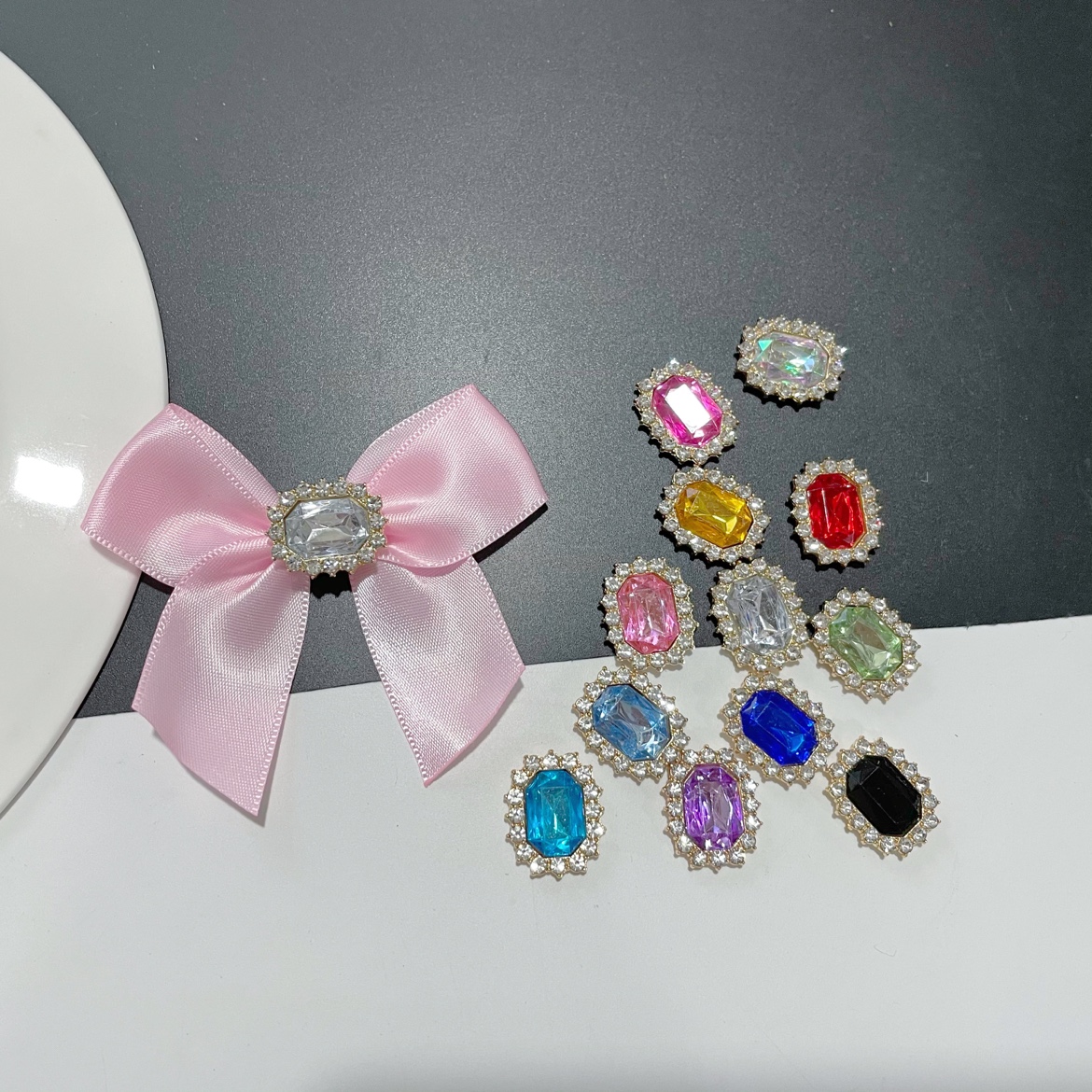 长方形圆角水钻花盘钻扣包包发饰DIY手工饰品配件材料