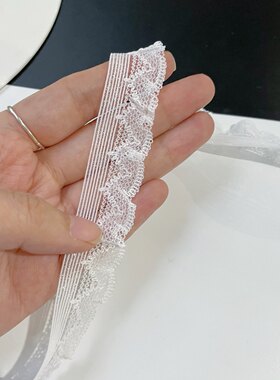 2cm 木耳弹力带黑色白色彩色松紧带 橡筋蕾丝花边袜子娃衣宠物衣