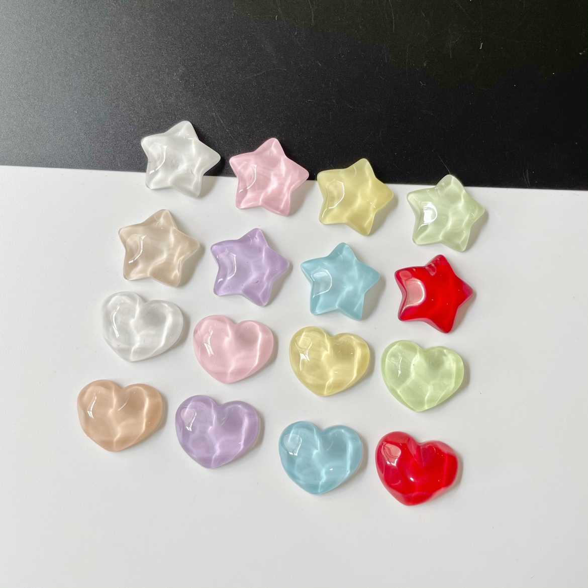 多巴胺可爱果冻五角星爱心树脂 diy手工儿童发饰品手机壳贴片材料