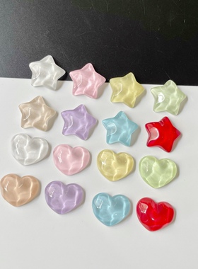多巴胺可爱果冻五角星爱心树脂 diy手工儿童发饰品手机壳贴片材料