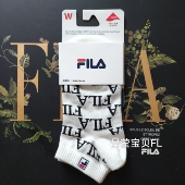FILA 斐乐女式 运动功能袜女士舒适透气清爽满印LOGO百搭低腰袜