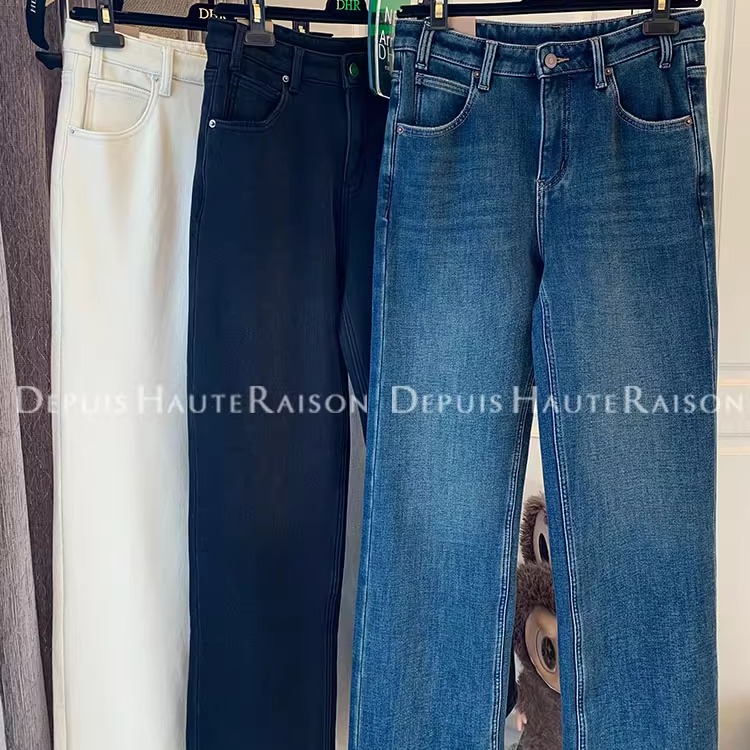 DHR高品质加厚加绒牛仔裤显瘦