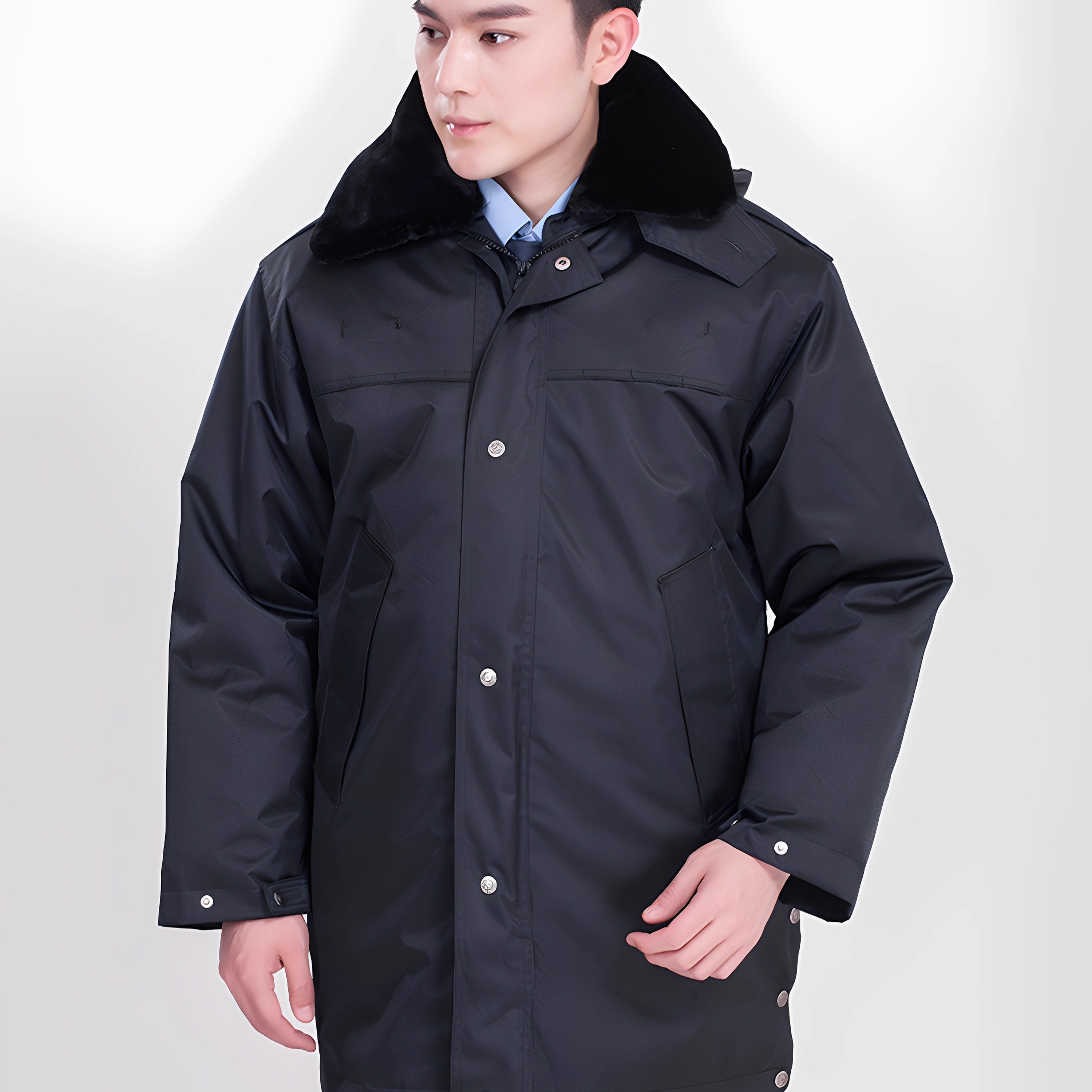 冬季多功能大衣保安安保物业防寒棉服工作服加厚执勤棉袄