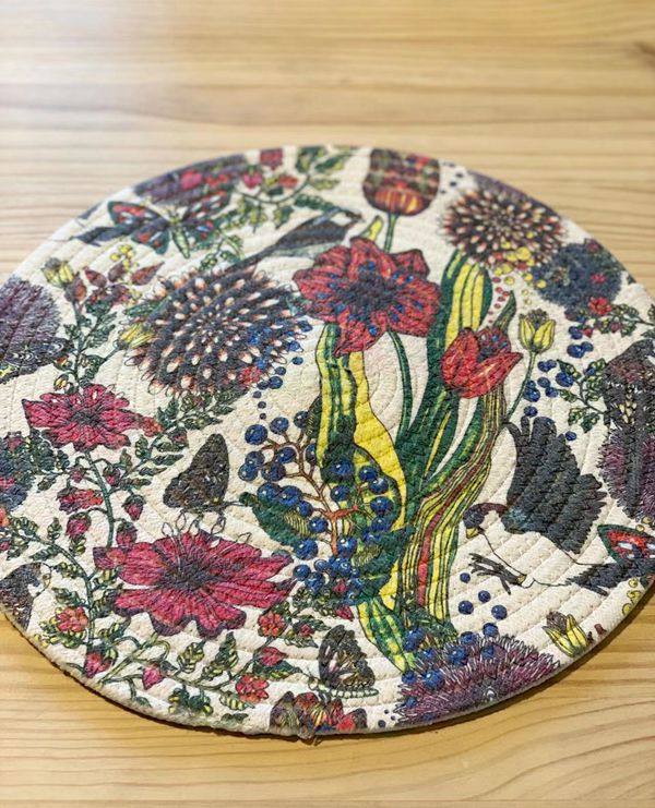 茜茜李美式纯棉餐垫花盘垫北欧隔热垫桌垫碗盘垫餐桌防烫垫蝶恋花