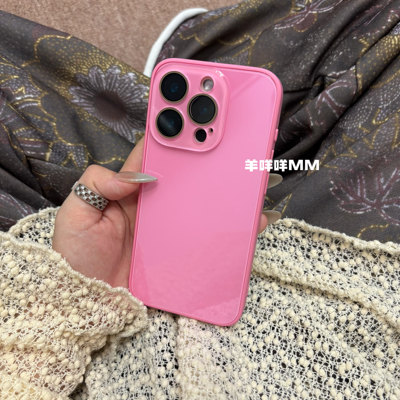 羊咩咩MM简约韩系多巴胺糖果色适用苹果16小众ins风手机壳iPhone15ProMax少女心12/13Pro小清新11保护套