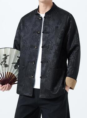 2025高端中老年唐装男中式春秋外套中国风立领盘扣上衣 1921-P100