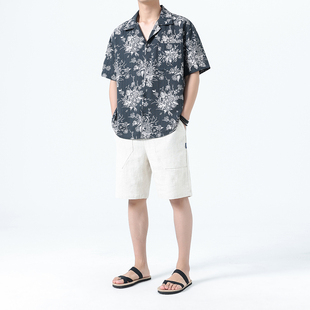 2025夏季男士印花休闲衬衫新中式大码薄款透气花式衬衣1926-P55