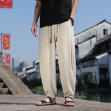 风夏季男士全棉薄款裤子大码宽松直筒收口休闲长裤K37-P60，男装休闲裤，电商B378（原B341）