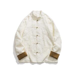 风复古夹克新中式立领铜扣唐装男青年大码汉服外套1902-P100图片