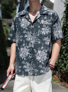 中国风花式衬衫 夏季薄款凉感衬衣短袖 1926-P55