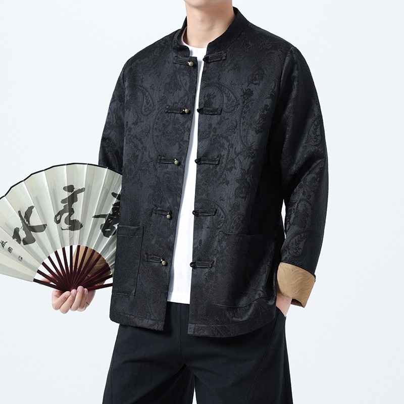 新中式男装风复古盘扣上衣小众男士暗纹提花外套1921-P100,女装短外套,电商B378（原B341）