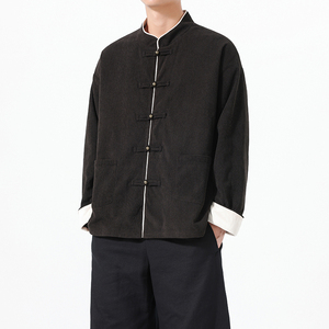 风盘扣立领唐装冬季灯芯绒红色拜年服 大码可配套装 1935-P95图片