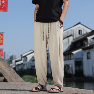 复古风男士全棉直筒裤子胖子加大码水洗做旧休闲长裤K37-P60图片