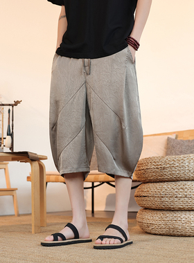 2025夏季男士休闲裤新中式国风醋酸凉感大码宽松直筒裤K35-P55