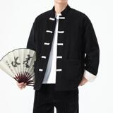 复古风宽松撞色灯芯绒棉服中青年立领盘扣加厚棉衣1918-P135，男装棉衣，电商B378（原B341）
