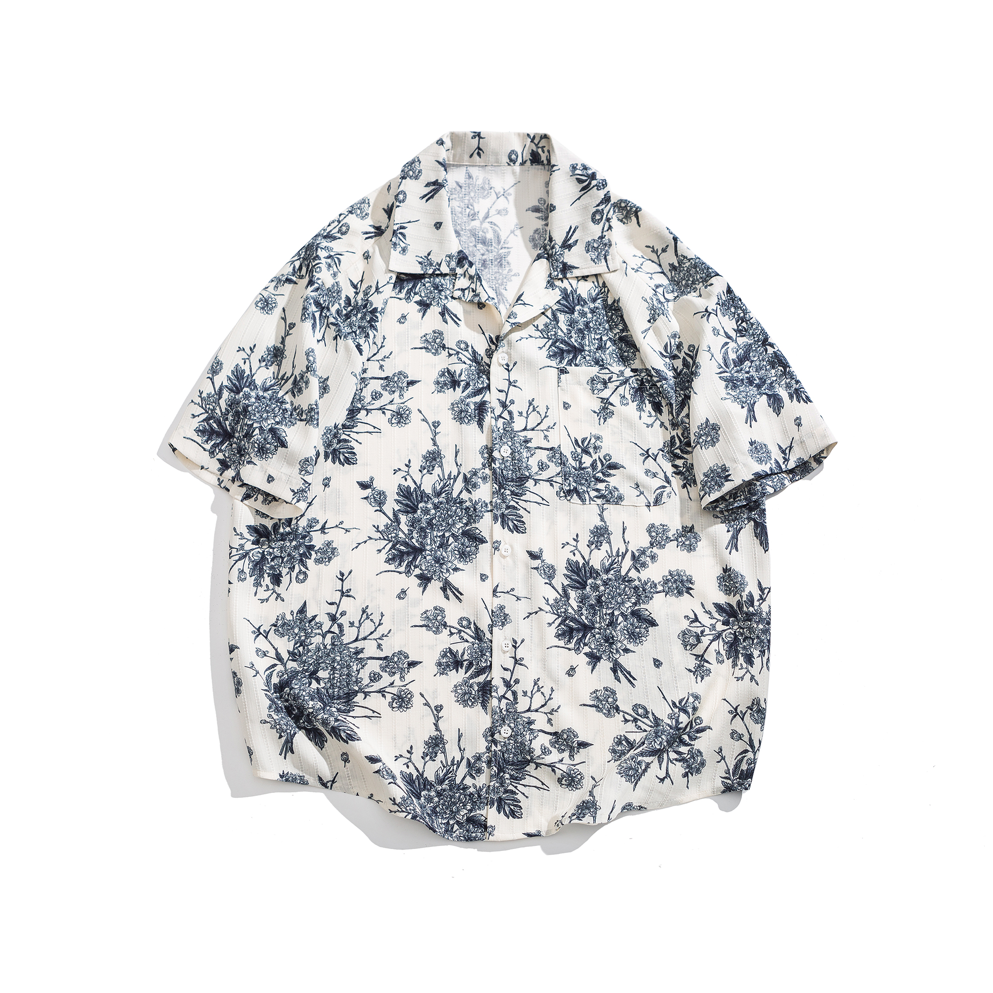 2025新款花式翻领衬衣 复古国潮短袖衬衫 1926-P55