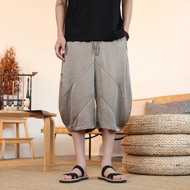 中国风夏男士灯笼裤民族风大码宽松休闲七分裤复古阔腿裤K35-P55