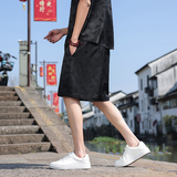 2025风夏季男士提花休闲裤潮大码宽松直筒A字短裤K36-P45，男装牛仔裤，电商B378（原B341）