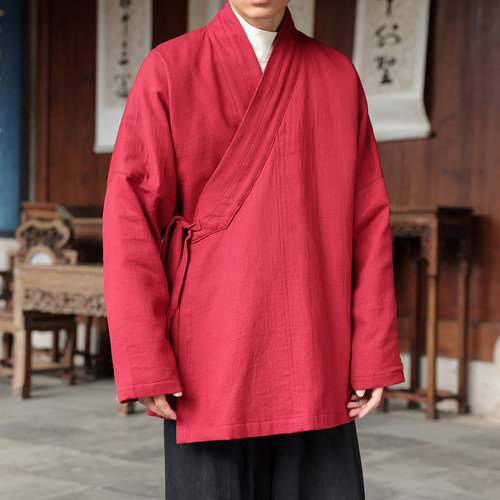 2026新款秋冬中国风全棉明制交领右衽系带传统汉服外套1958-P105