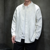 2025春新中式风男装复古长袖汉服衬衫暗纹提花立领衬衣1922-P65，男装衬衫，电商B378（原B341）