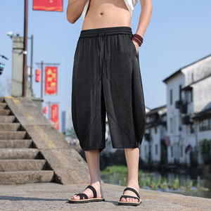 风男装裤子哈伦裤低裆跨裤阔腿吊裆裤夏季加肥加大码K35-P55图片