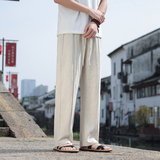 夏季男士棉麻休闲裤大码透气薄款直筒裤复古宽松长裤K30-P75，男装休闲裤，电商B378（原B341）