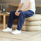 风刺绣直筒休闲长裤秋冬加绒厚款哈伦裤束脚裤K07-P75，男装卫衣，电商B378（原B341）