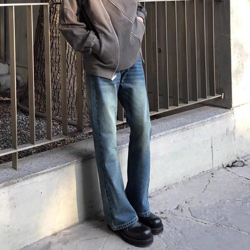 显瘦高微喇叭VIBE风水洗做旧