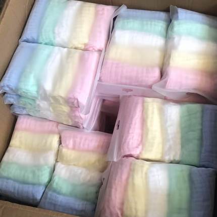 婴儿毛巾儿童纯棉纱布小方巾新生儿洗脸洗澡巾宝宝口水巾全棉纱巾